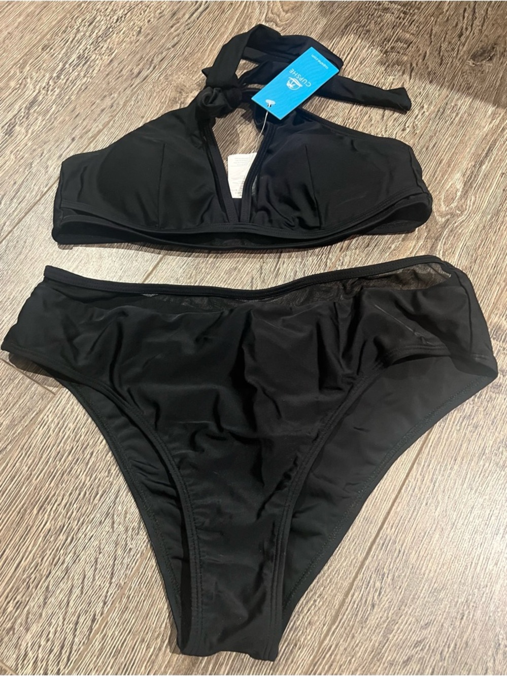 Cupshe Black Halter Bikini Set